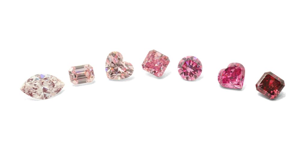 Pink diamonds from Leibish & Co.originating from the Argyle mine in Australia