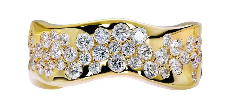 Kat Florence Starry Night ring in 18-karat yellow gold with D-flawless diamonds.