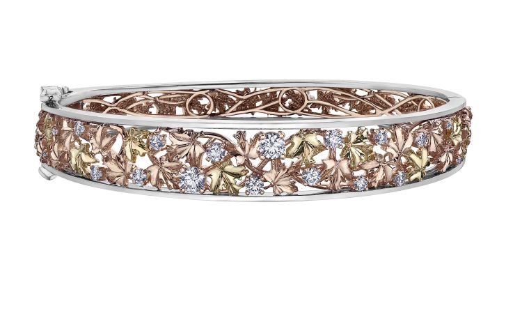 Seasons collection by Shelly Purdy for Maple Leaf Diamonds Falling Leaves bangle