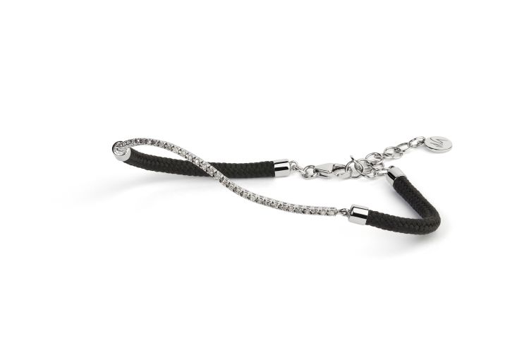 Viva la Gioia Capri diamond and black cord bracelet