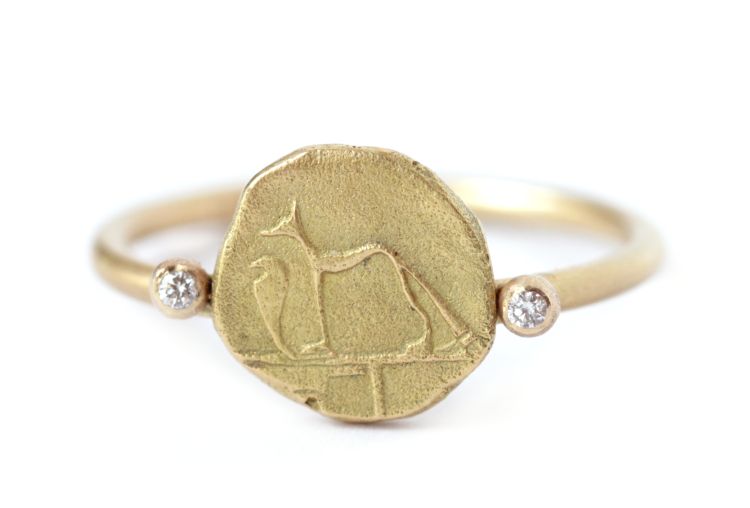 Year of the Dog Artemer Dog and Snake signet ring