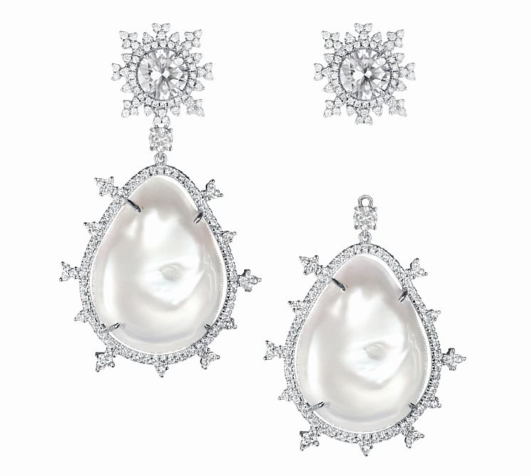 The Tsarina pearl earrings by Nadine Aysoy 
