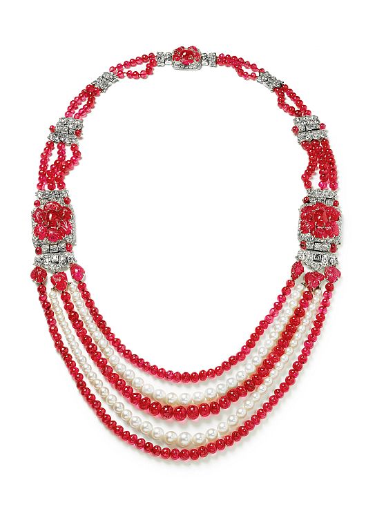 Indian style ruby necklace, English Art Works for Cartier London, 1930