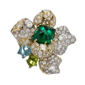 Anabela Chan Emerald Blossom ring with lab-grown stones