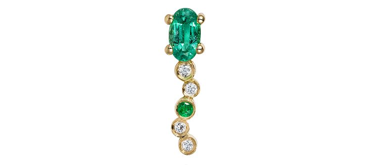 GFG Jewellery Seraphina emerald earclimber 