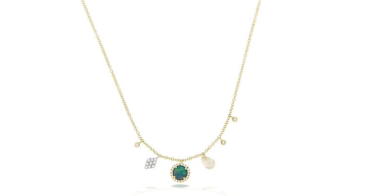 Meira T gold, opal, diamond and white topaz necklace