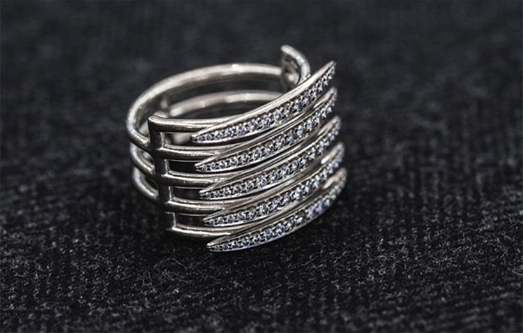 The 18-karat white-gold and diamond Quill ring designed and personally owned by Shaun Leane