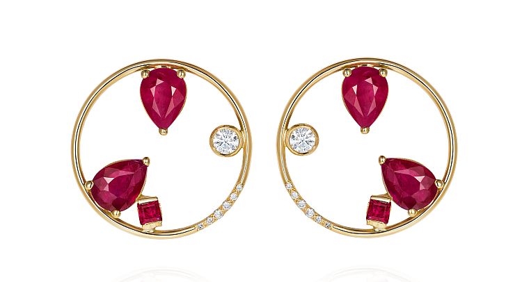 GFG Jewellery Project 2010 diamond and ruby earrings