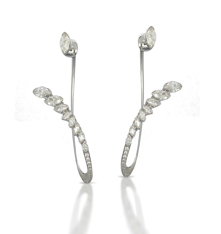 Best in Diamonds 
Below $20,000: Baenteli
Cascade earrings in 18-karat white gold with 19 carats of marquise-cut white diamonds. Inspired by a waterfall, they flow and sparkle in the natural light.