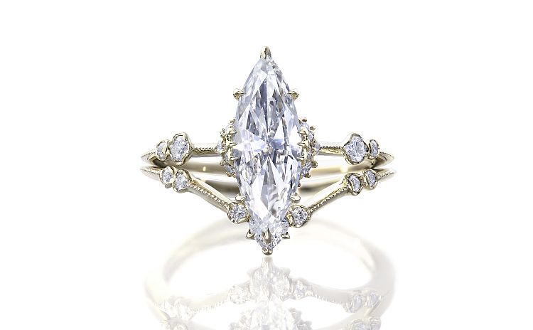 Best in Diamonds 
Above $20,000: Kataoka 
A ring mimicking the shape of a 
lover’s lips features a center marquise diamond flanked by a flurry of hand-set smaller diamonds along a band of custom-blended metal.  