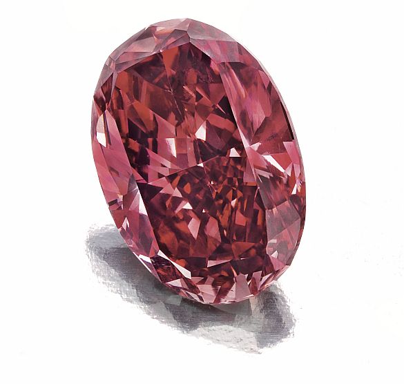 This modified oval-cut, 1.42-carat, fancy red, VS2 diamond from the Argyle diamond mine, Western Australia was estimated at $1.5-$2.5 million and sold for $2.1 million at Christie's New York in 2014. Image: Christie’s. 