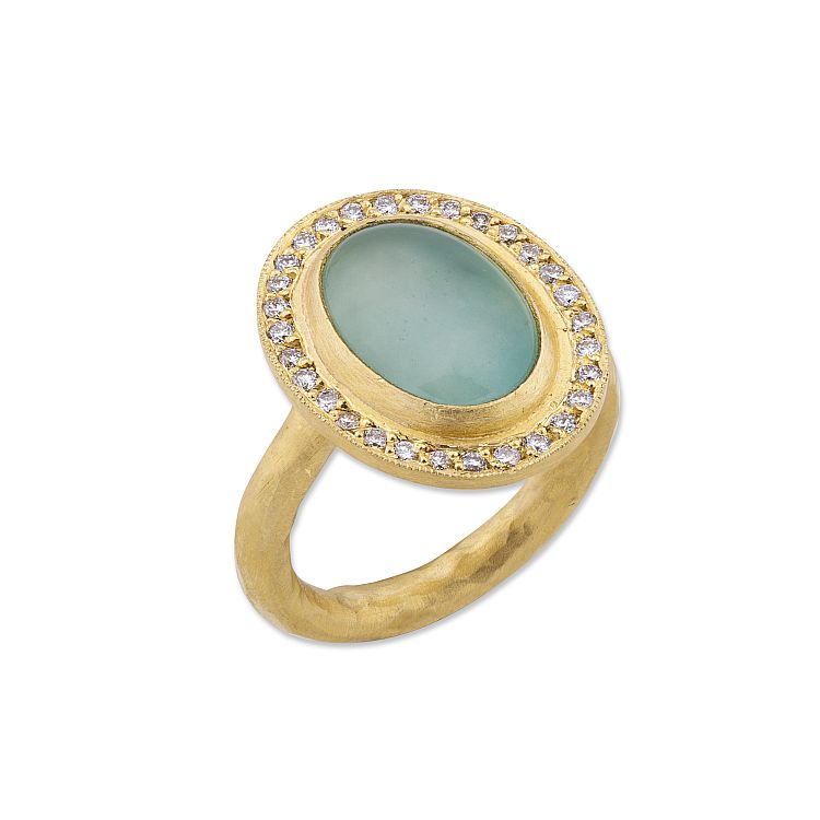 Lika Behar aquaprase and diamond ring. 