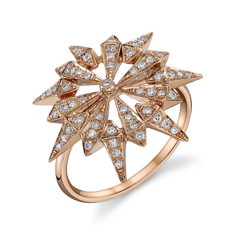 Karma El Khalil ring in 18-karat rose old with diamonds. 