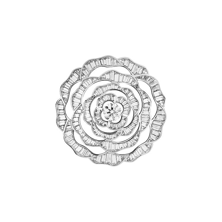 Chanel Quintessence diamond brooch from the Camellia collection. 