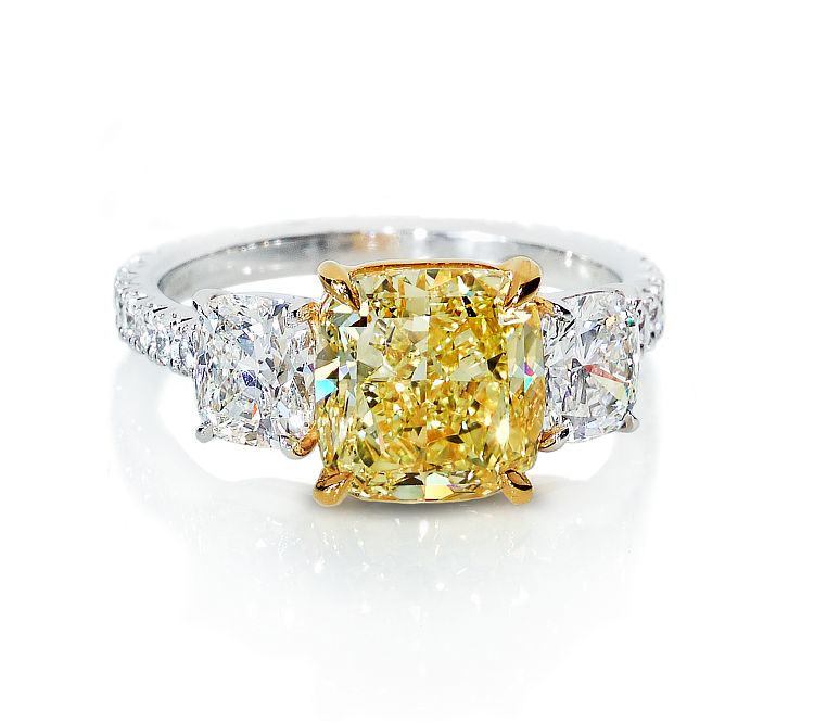 Lauren Addison ring set with yellow diamond and diamonds.