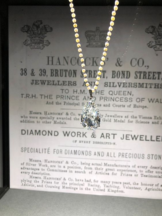 An old-cut, pear-shaped, 20.20-carat diamond of H color and VVS2 clarity from Hancocks.