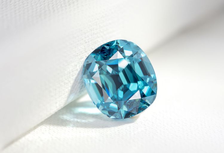 An 11-carat Cambodian blue zircon from Nomad’s.
