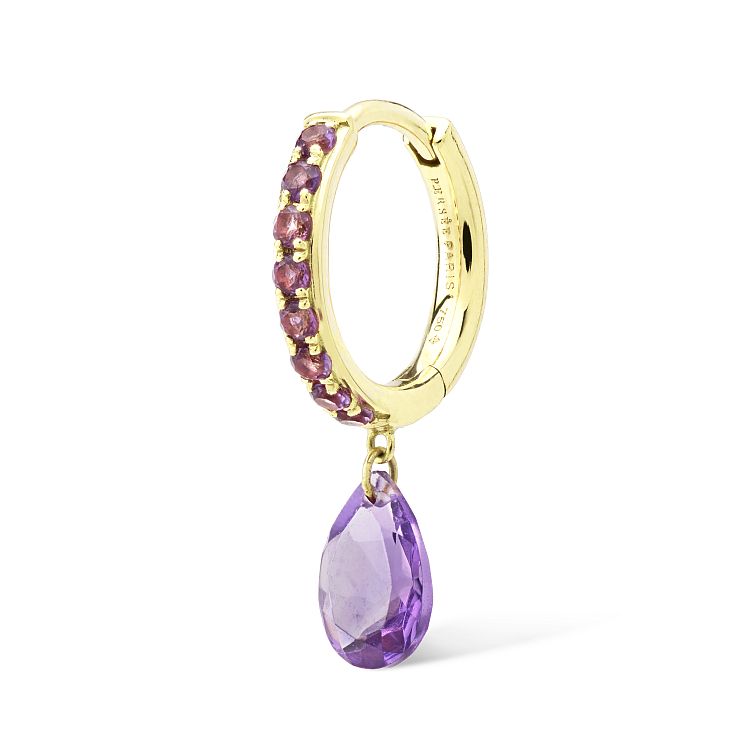 Persee Chakras Piercing in 18-karat yellow gold with amethyst. 