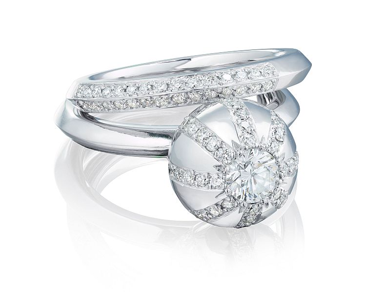 Charlotte Cornelius Jupiter bridal set in platinum with diamonds.