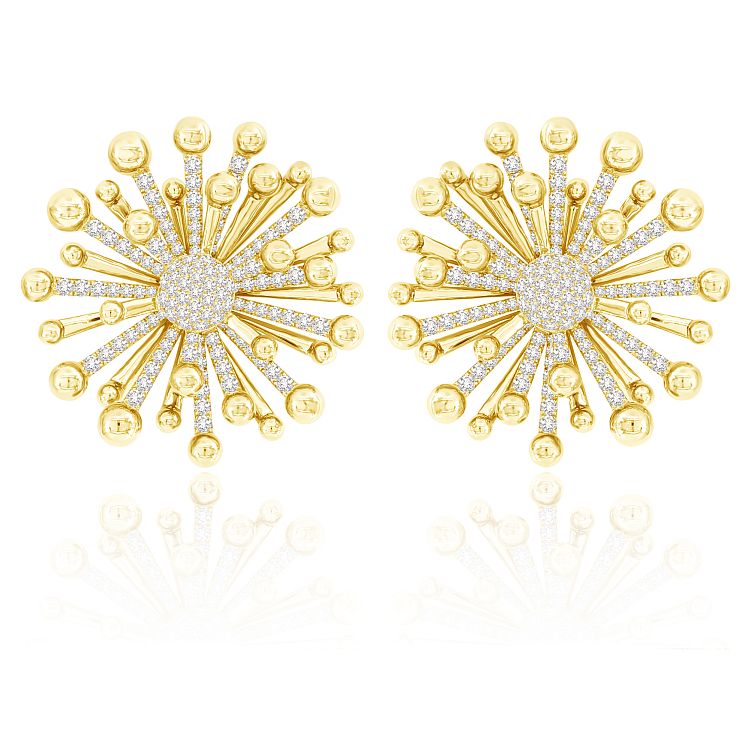 Sutra Fireworks earrings in 18-karat yellow gold with diamonds. 