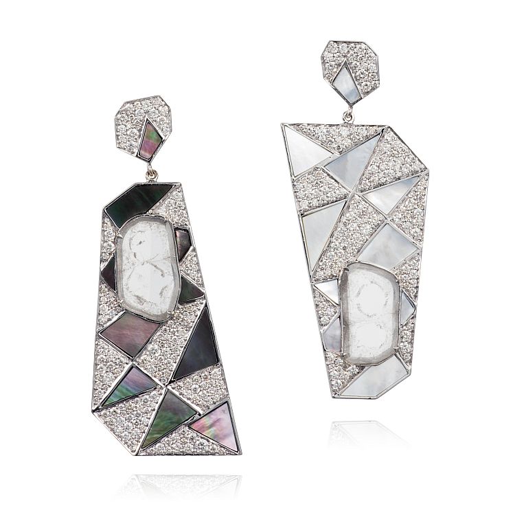 Manpriya B Slice Diamond Geometrica Earrings.