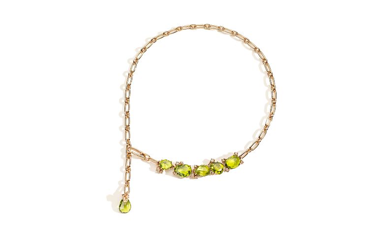 Pomellato La Gioia riviere necklace set with peridot. 