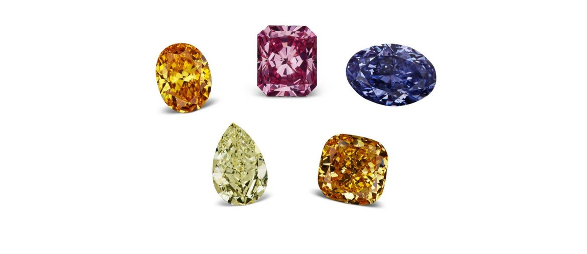 Selection of colored diamonds from L.J. West Diamonds