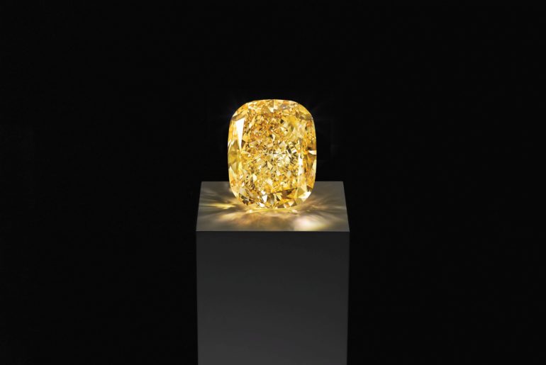  One of the largest and rarest fancy intense yellow diamonds in the world, the Golden Empress. Image: Graff Diamonds. 