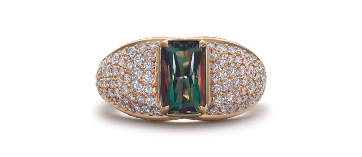 Kat Florence ring with a 2.15-carat alexandrite and diamonds in 18-karat gold. (Kat Florence)