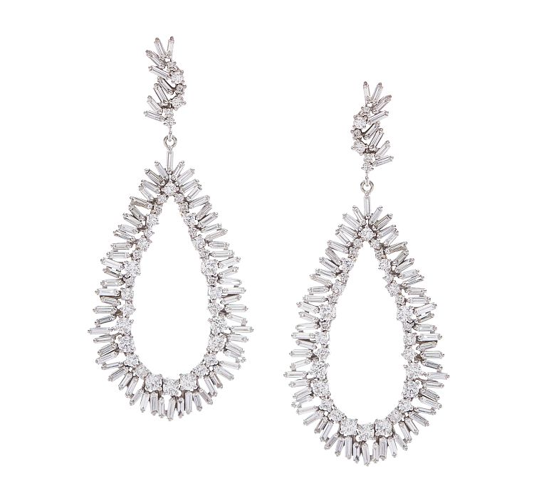 Suzanne Kalan Fireworks baguette-cut diamond earrings 