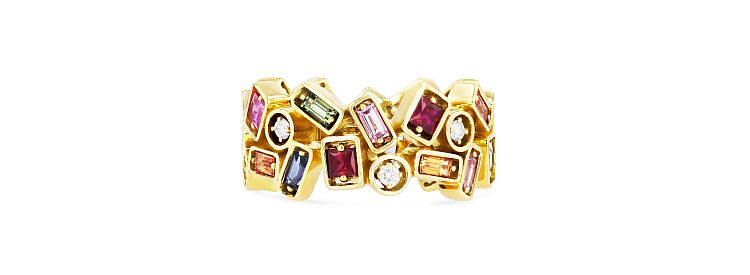 Suzanne Kalan Rainbow Mosaic eternity band from the Inlay collection. 