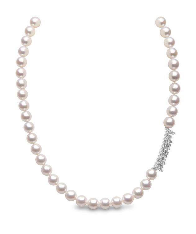 Yoko London Classic necklace Akoya pearls and diamonds. 