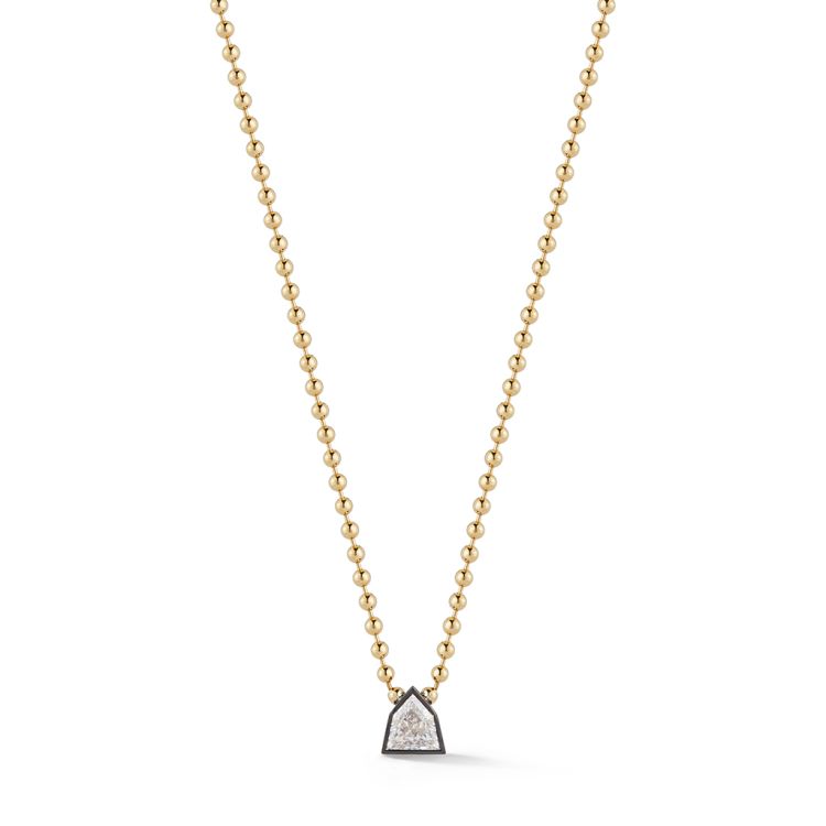 Jemma Wynne 18-karat yellow gold Connexion necklace with diamond shield. 
