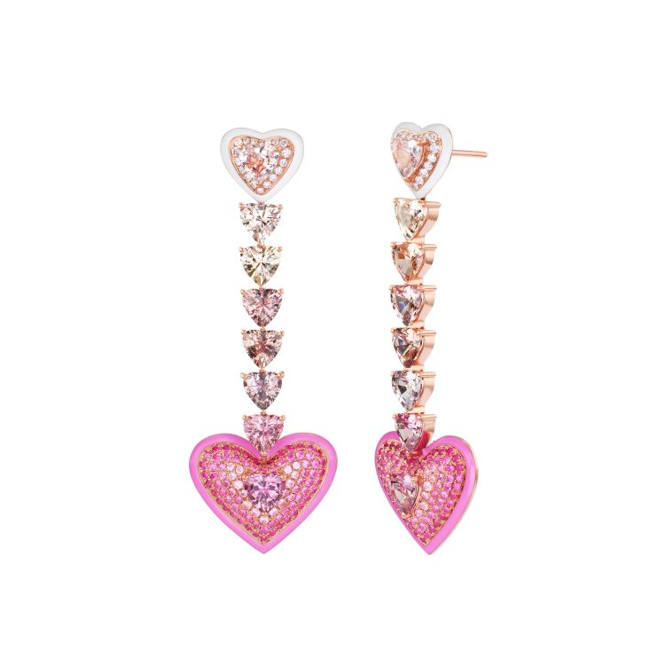 Emily P. Wheeler Love earrings in enamel with sapphires. 
