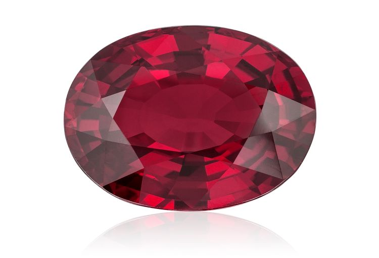 An oval, 9.17-carat, Mozambique ruby from Intercolor USA. 