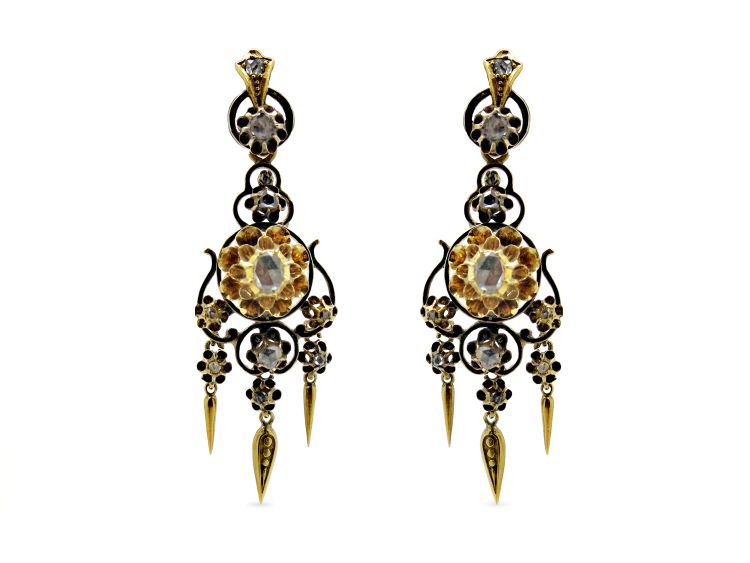 Victorian rose-cut diamond earrings. Photo: The Gold Hatpin. 