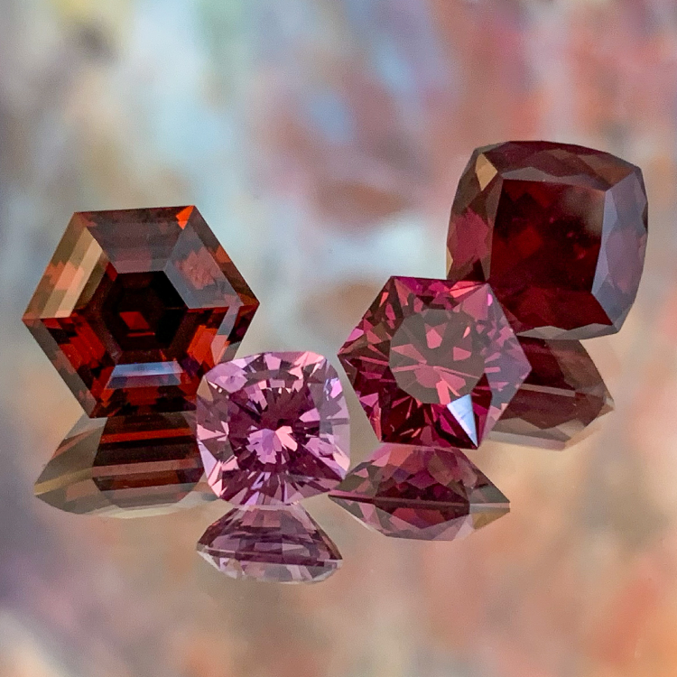 Garnets on different sizes and colors, from Moyo's production. Photo: Monica Stephenson.