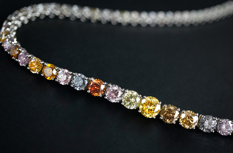 Bespoke Natural Color Diamond Necklace from Langerman Diamonds
