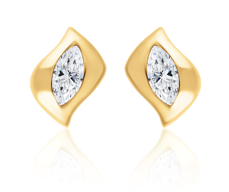 Almasika stud earrings from the Harmony collection in 18-karat gold with marquise diamonds, $2,950. Photo: Almasika.