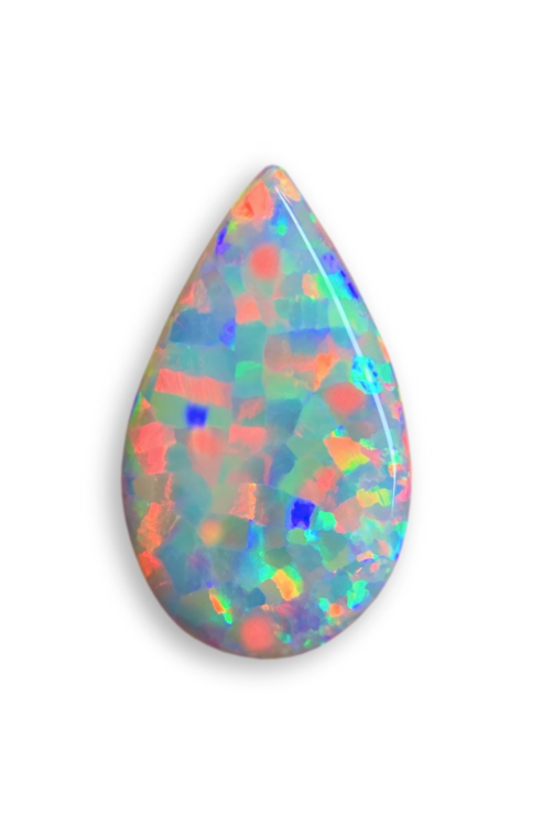 A 10.85-carat light crystal Australian opal from Hopkins Opal. Photo: Matt Hopkins.