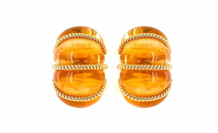A pair of 18-karat yellow gold and citrine earrings from Camilla Dietz Bergeron