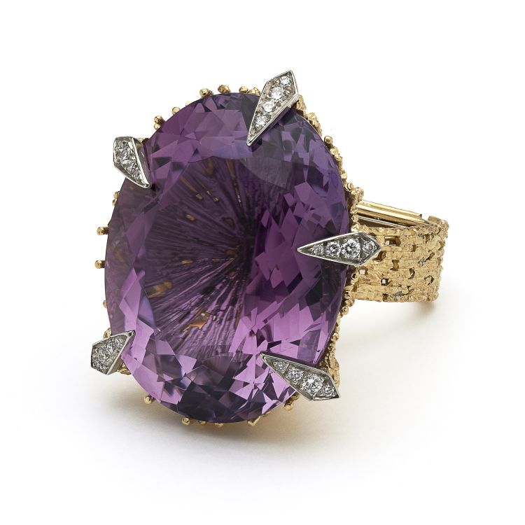 Andrew Grima amethyst ring. Photo: Grima Archives. 