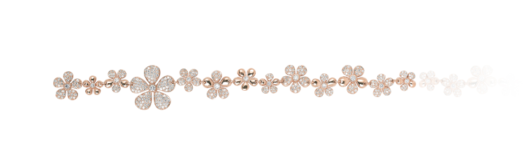 Colette Flower shoulder-duster earrings in 18-karat rose gold with diamonds. Photo: Colette.