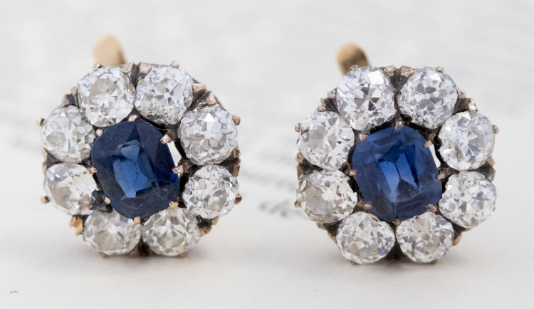 Jewels by Grace Victorian earrings with 8.25 carats of sapphire and diamonds. Photo: Jewels by Grace.