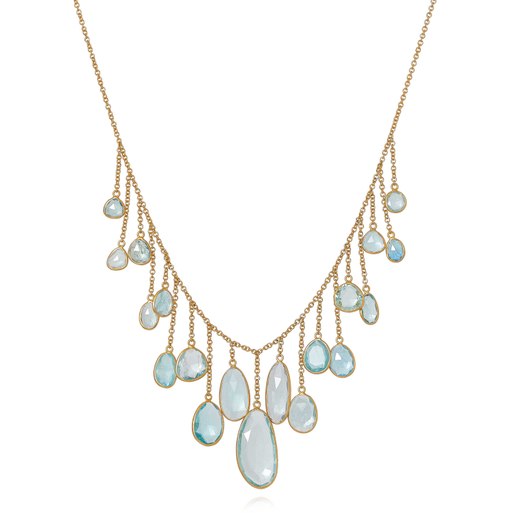 Pippa Small aquamarine necklace in 18-karat gold. Photo: Pippa Small. 