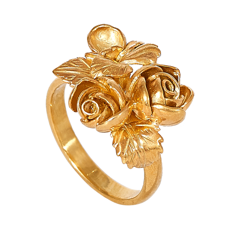 Pippa Small Rose and Petals ring in 18-karat gold. Photo: Pippa Small.