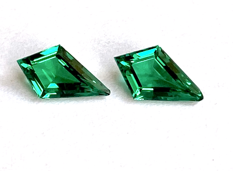 Kite shaped emeralds by Tank Fine Gems. Photo: Tank Fine Gems.