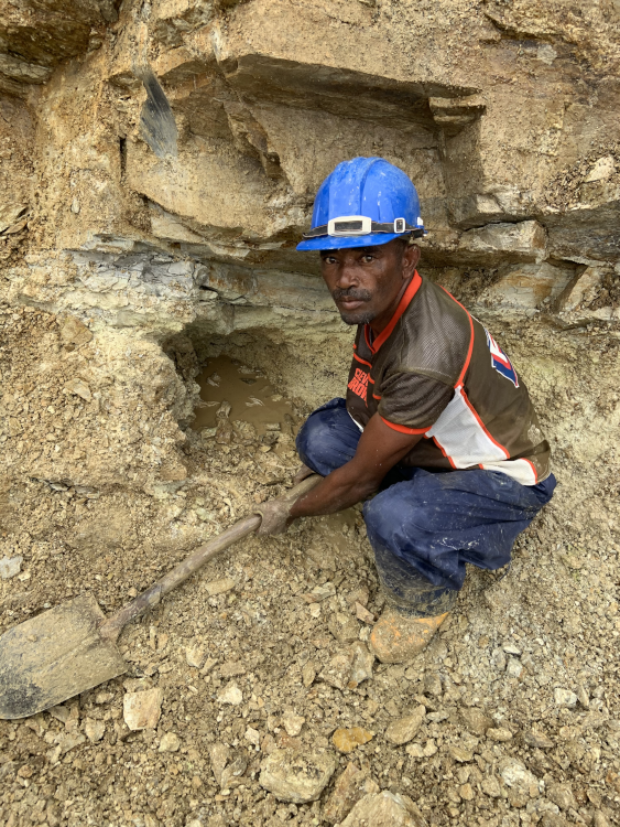 A staffer at Prosperity Earth’s demantoid mine site in Madagascar. Photo: Prosperity Earth.