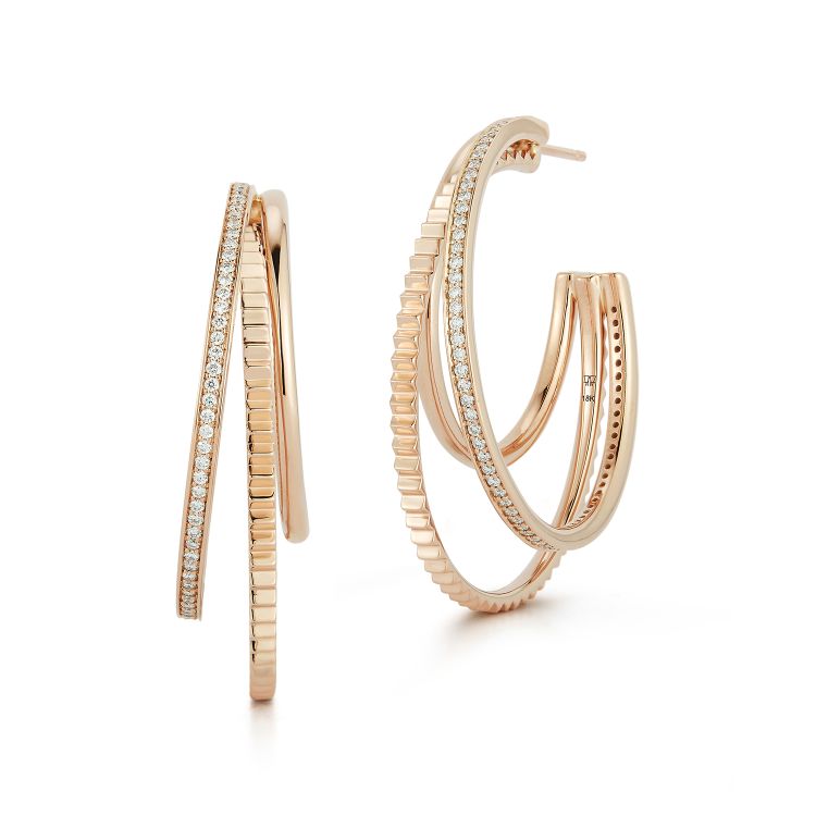 Clive hoop earrings in 18-karat rose gold with diamonds. Photo: Walters Faith