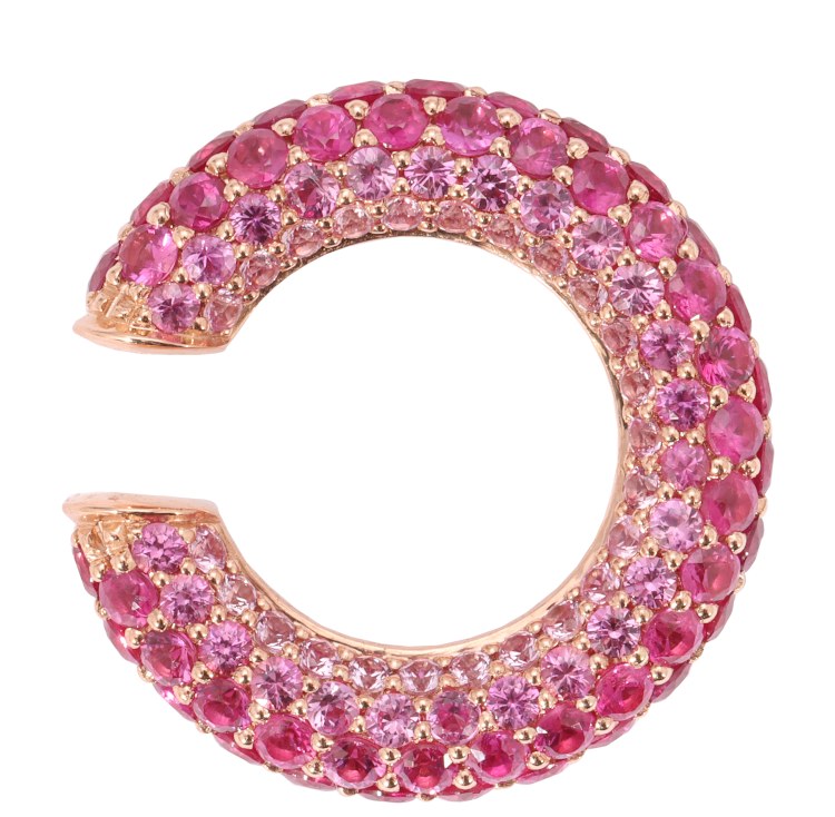 Emily P. Wheeler ear cuff in 18-karat rose gold with rubies and pink sapphires. Photo: Emily P. Wheeler.